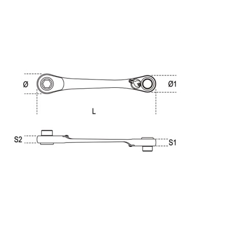 BETA 194 Chiavi portainserti diritta a cricchetto reversibile 1/4" - 5/16" cromata