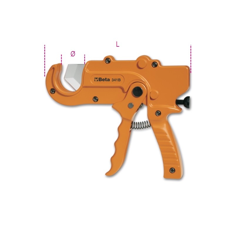 BETA 341B Cesoia a cricchetto per tubi in materiale plastico