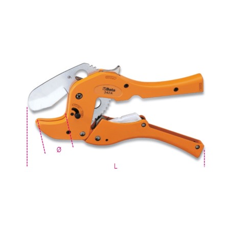 BETA 342A Cesoia a cricchetto per tubi in materiale plastico