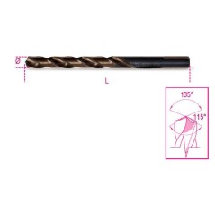 BETA 416 Punte elicoidali cilindriche con affilatura speciale a doppia coppia di taglienti, in acciaio HSS-G