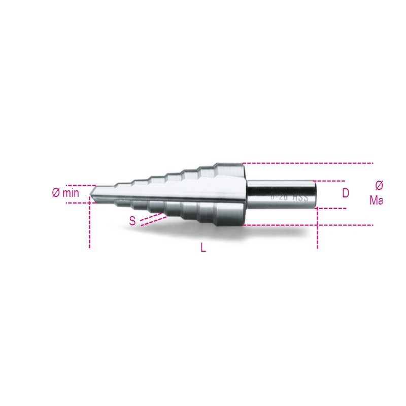 BETA 425 Frese coniche a gradino in acciaio HSS