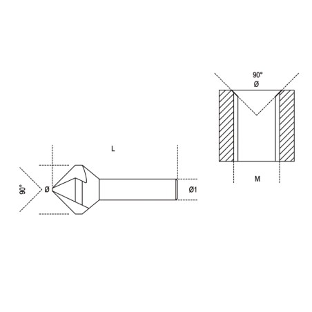 BETA 426 Frese a svasare ed incassare a tre taglienti in acciaio HSS