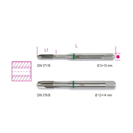 BETA 429FP Maschi a macchina per fori passanti passo grosso in acciaio HSS-CO 5%