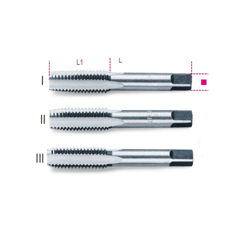 BETA 430 Serie di 3 maschi a mano sgrossatore, intermedio, finitore passo grosso in acciaio al cromo