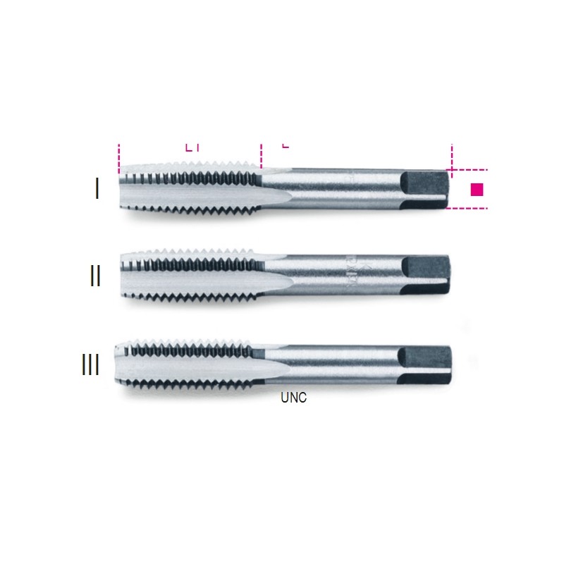 BETA 430ASC Serie di 3 maschi a mano sgrossatore, intermedio, finitore UNC in acciaio al cromo
