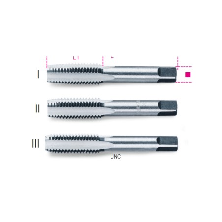 BETA 430ASC Serie di 3 maschi a mano sgrossatore, intermedio, finitore UNC in acciaio al cromo