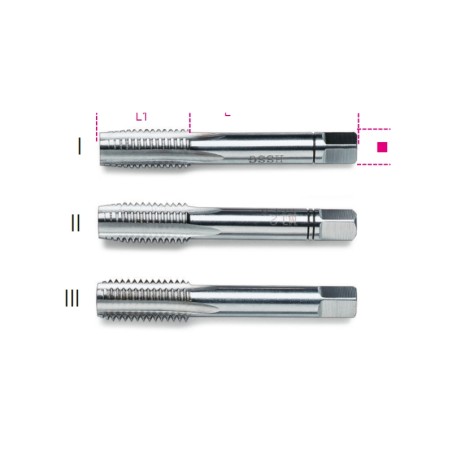 BETA 431 Serie di 3 maschi a mano sgrossatore, intermedio, finitore passo grosso in acciaio HSS