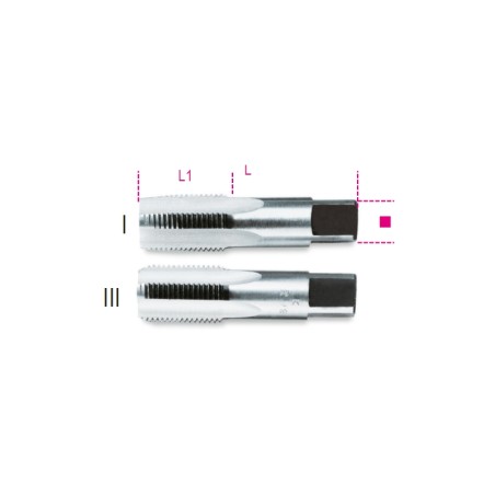BETA 433ASG Serie di 2 maschi a mano filettatura GAS cilindrica in acciaio al cromo