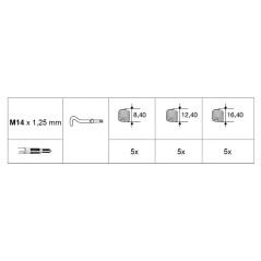 BETA 437C Set ripristino filettature candela danneggiate M14x1,25 mm