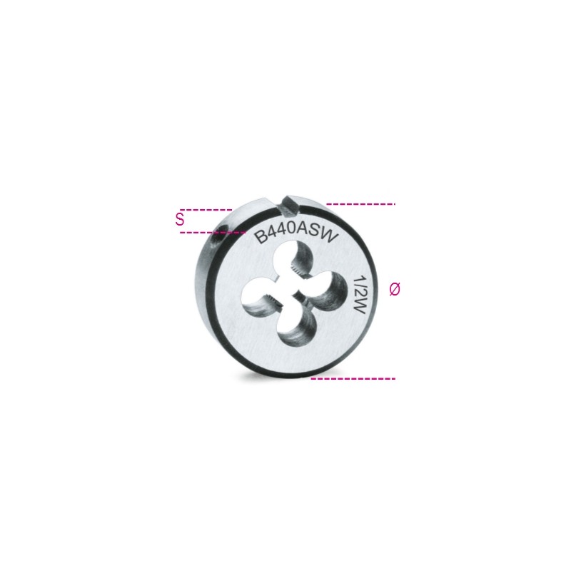 BETA 440ASW Filiere tonde, Whitworth in acciaio al cromo