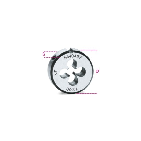 BETA 440ASF Filiere tonde, UNF passo fine in acciaio al cromo