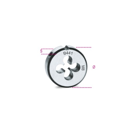 BETA 441 Filiere tonde filettatura metrica passo fine in acciaio al cromo