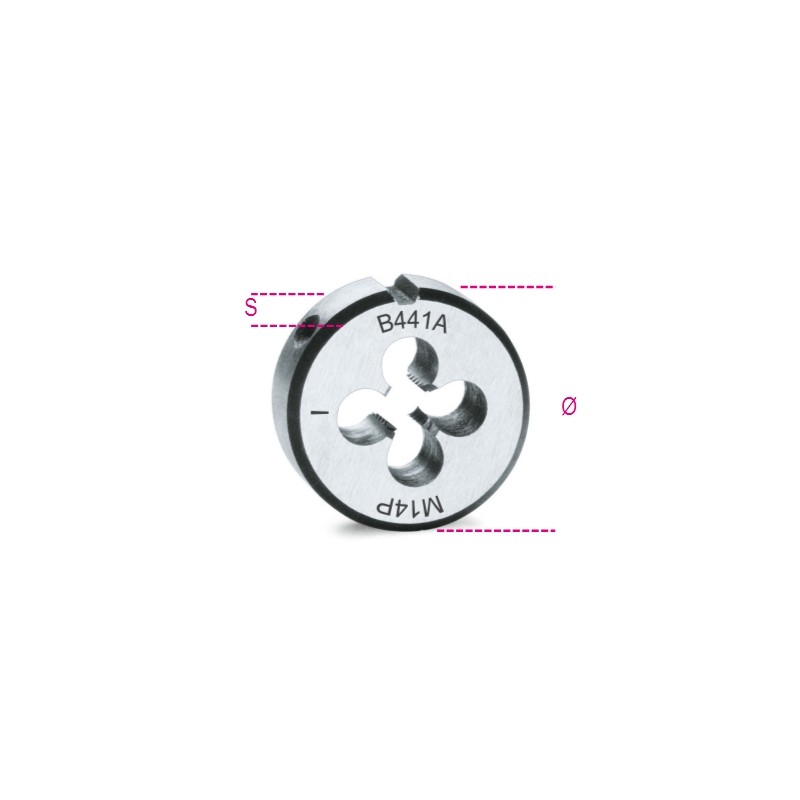 BETA 441A Filiere tonde filettatura metrica passo fine in acciaio al cromo