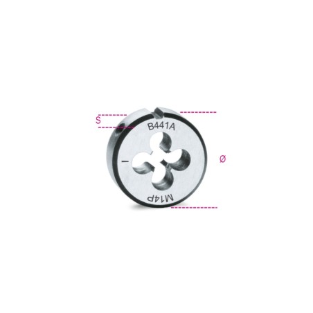 BETA 441A Filiere tonde filettatura metrica passo fine in acciaio al cromo