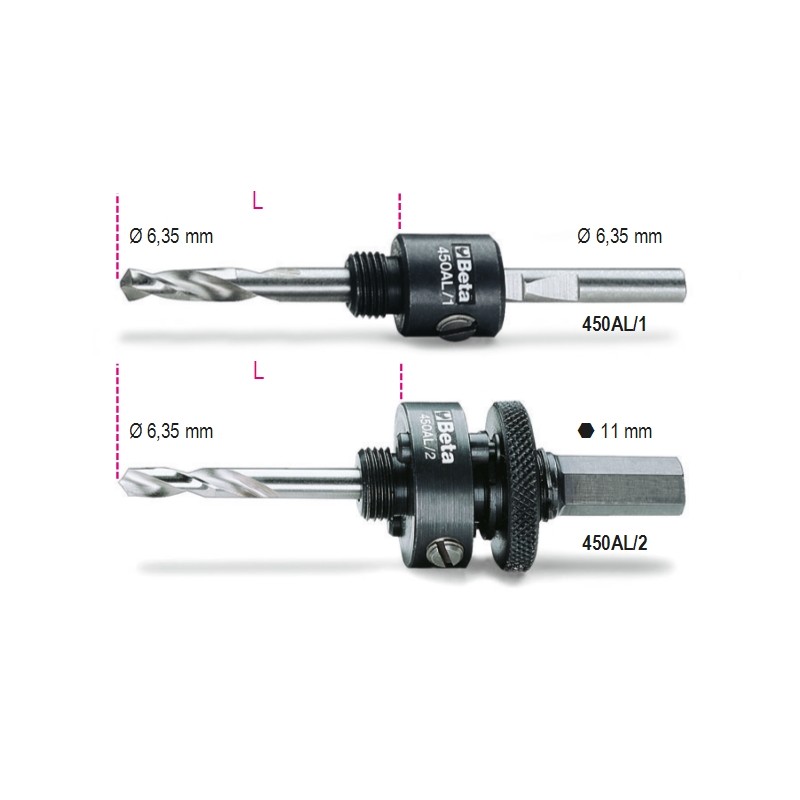 BETA 450AL Alberi per seghe a tazza completi di punte