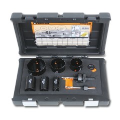 BETA 450/C9 Assortimento di seghe a tazza con accessori per installatori in cassetta di plastica antiurto