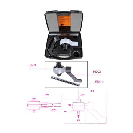 BETA 560/C4PLUS Moltiplicatore di coppia destrorso/sinistrorso e accessori rapporto 5:1 con piede di reazione per uso intensivo