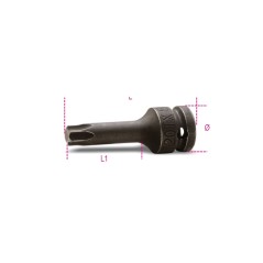 BETA 720TX Chiavi a bussola maschio per viti con impronta Torx® con attacco quadro femmina 1/2" fosfatate