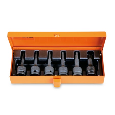 BETA 720TX/C6 Serie di chiavi a bussola maschio per viti con impronta Torx®, con attacco quadro femmina 1/2" fosfatate in casset