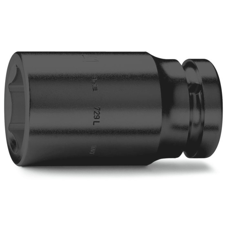 BETA 729L Chiavi a bussola con attacco quadro femmina 1" bocca esagonale serie lunga, fosfatate