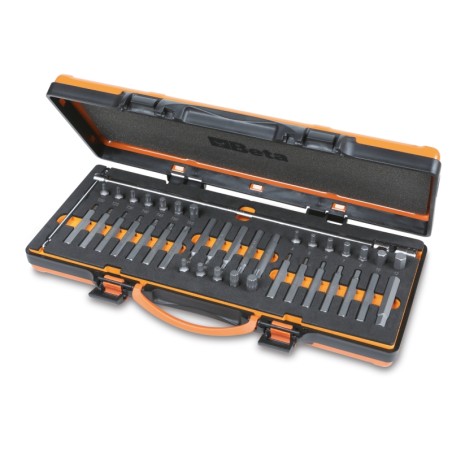 BETA 867/C38 Assortimento di 38 inserti con attacco esagonale 10 mm e 1 portainserti a T snodato in termoformato morbido e casse