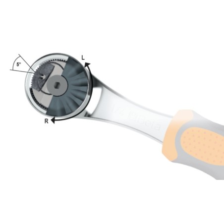 BETA 900/55Z
 Cricchetto reversibile con attacco quadro maschio 1/4" cromato, meccanismo a 72 denti