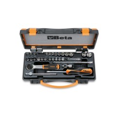 BETA 900/C24 Assortimento di 13 chiavi a bussola esagonali, 11 a giravite e 6 accessori in cassetta di lamiera