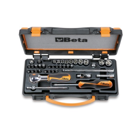 BETA 900/C11HR Assortimento di 11 chiavi a bussola esagonali, 20 inserti per avvitatori e 7 accessori in termoformato rigido, in