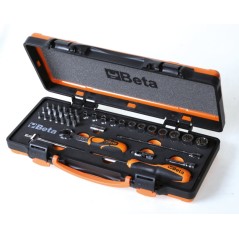 BETA 900U/C12M Assortimento di 12 chiavi a bussola multimpronta, 20 inserti per avvitatori e 7 accessori in termoformato morbido