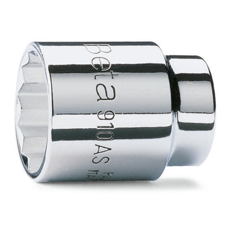 BETA 910AS Chiavi a bussola con attacco quadro femmina 3/8" bocca poligonale, cromate, misure in pollici