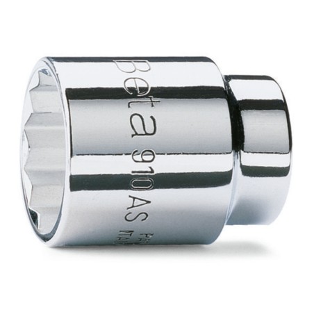 BETA 910AS Chiavi a bussola con attacco quadro femmina 3/8" bocca poligonale, cromate, misure in pollici