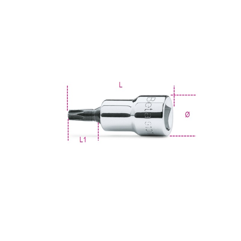 BETA 910TX Chiavi a bussola a giravite maschio per viti con impronta Torx® con attacco quadro femmina 3/8" cromate - inserti bru