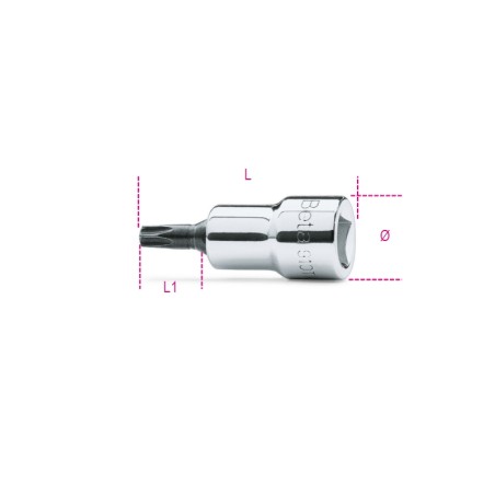 BETA 910TX Chiavi a bussola a giravite maschio per viti con impronta Torx® con attacco quadro femmina 3/8" cromate - inserti bru