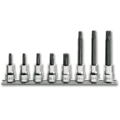 BETA 910PT/SB8 Serie di 8 chiavi a bussola a giravite per viti con impronta pentalobata (art. 910PT) su supporto