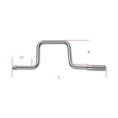 BETA 910/46 Quadro maschio 3/8" con manovella e impugnatura in metallo cromato