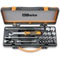 BETA 910A/C16 Assortimento di 16 chiavi a bussola esagonali e 5 accessori in cassetta di lamiera