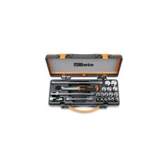 BETA 910A/C16 Assortimento di 16 chiavi a bussola esagonali e 5 accessori in cassetta di lamiera