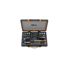 BETA 910A/C17 Assortimento di 17 chiavi a bussola esagonali e 9 accessori in cassetta di lamiera