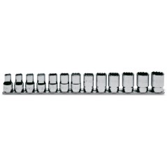 BETA 920B/SB13 Serie di 13 chiavi a bussola a mano bocca poligonale (art. 920B) su supporto