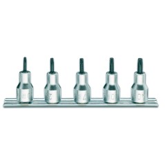 BETA 920RTX/SB5 Serie di 5 chiavi a bussola maschio per viti con impronta Tamper Resistant Torx® (art. 920RTX) su supporto
