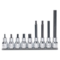 BETA 920PE/SB9 Serie di 9 chiavi a bussola maschio esagonale (art. 920PE) su supporto