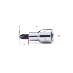 BETA 920PH Chiavi a bussola a giravite per viti con impronta a croce Philips® con attacco quadro 1/2" cromate - inserti bruniti