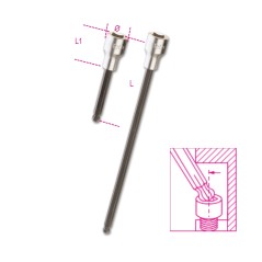 BETA 920BP Chiavi a bussola maschio esagonale con estremità sferica con quadro femmina 1/2" cromate - inserti bruniti