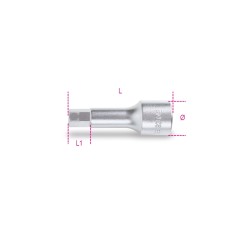BETA 920ME Chiavi a bussola maschio esagonale con attacco quadro femmina 1/2" cromate