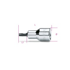 BETA 920TX Chiavi a bussola maschio per viti con impronta Torx®, con attacco quadro femmina 1/2" cromate - inserti bruniti