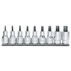 BETA 920TX/SB9 Serie di 9 chiavi a bussola maschio per viti con impronta Torx® (art. 920TX) su supporto