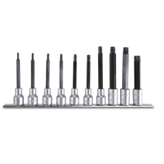 BETA 920TX-L/SB10 Serie di 10 chiavi a bussola maschio lunghe (art. 920TX/L) per viti con impronta Torx(R) su suporto