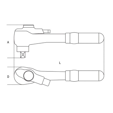 BETA 920MQ/55A Cricchetto reversibile con attacco quadro maschio 1/2” con sistema di bloccaggio bussola
