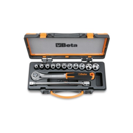 BETA 920B/C11 Assortimento di 11 chiavi a bussola esagonali e 2 accessori in cassetta di lamiera