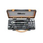 BETA 920AS/MBM-C21 Assortimento di 16 chiavi a bussola poligonali e 5 accessori in cassetta di lamiera, misure in pollici